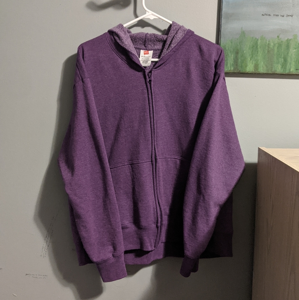 Purple oversized zip up sweater
